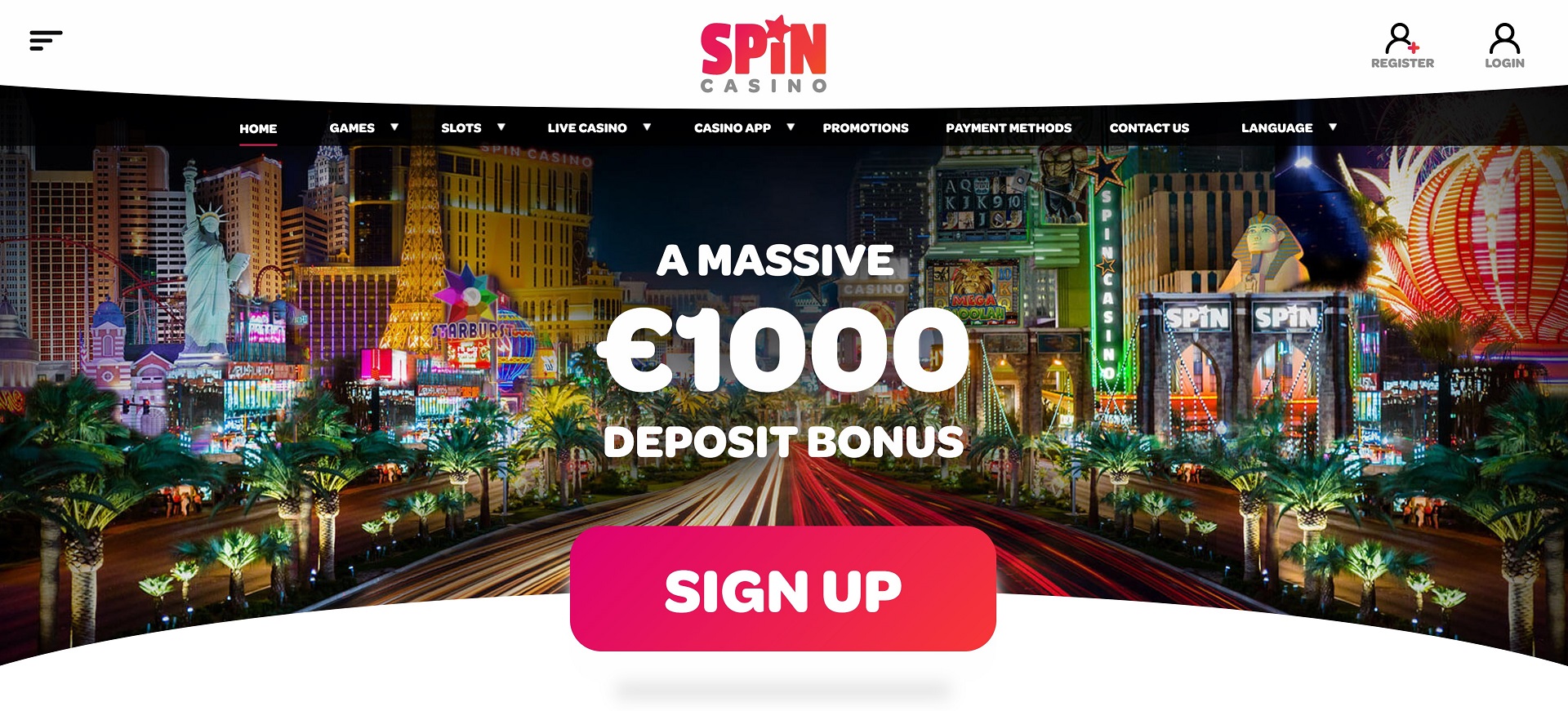 Spin Casino Main Page